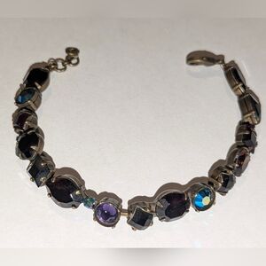Sorrelli Silver Bracelet with Purple and Blue Stones